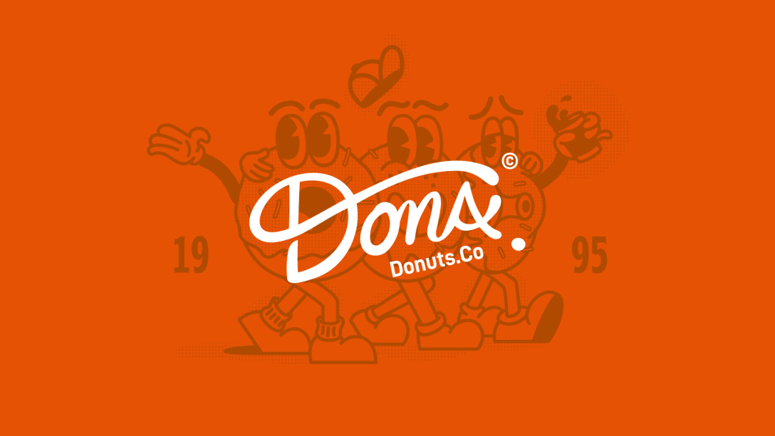 dona donuts 多娜甜甜圈 美式复古甜甜圈品牌设计