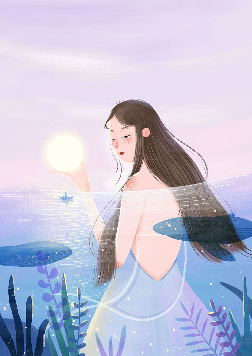 想想一切美好的梦幻想自己置身在明亮的月光下与花共舞幻想自己置身于