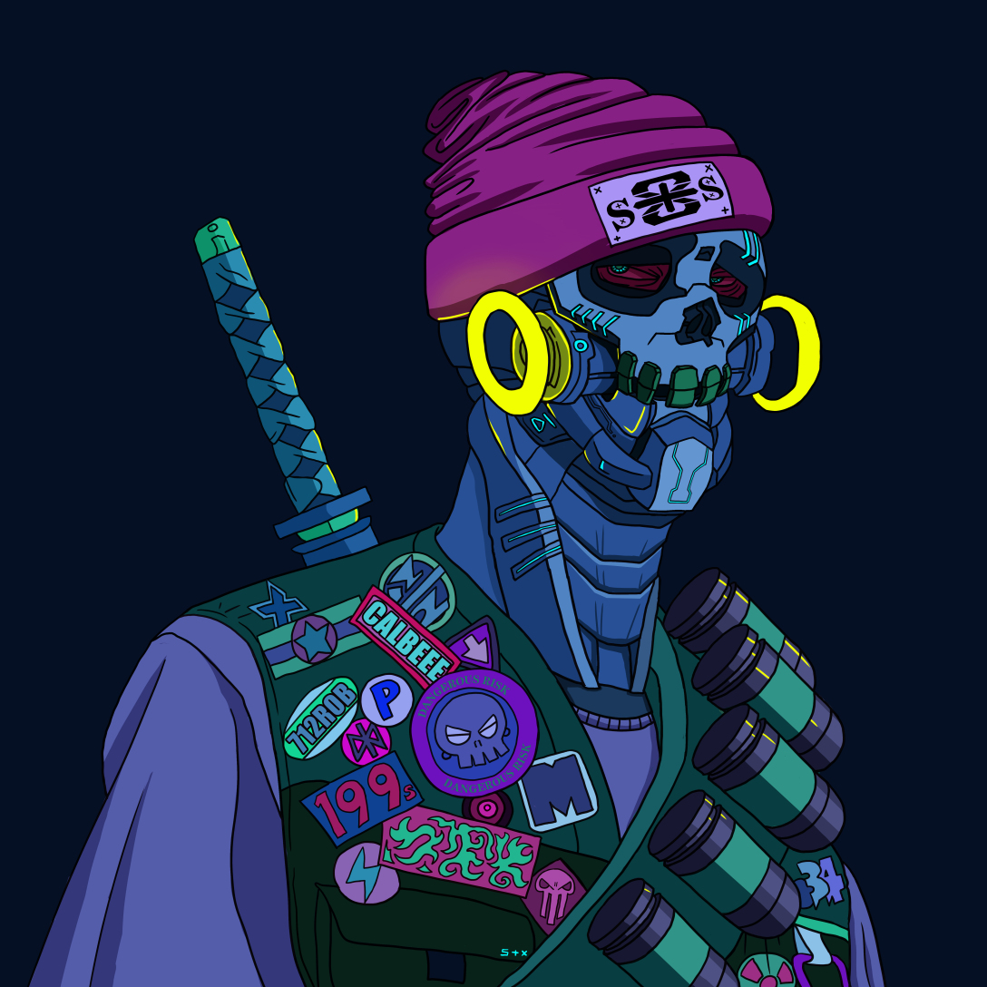 赛博朋克动物肖像插画