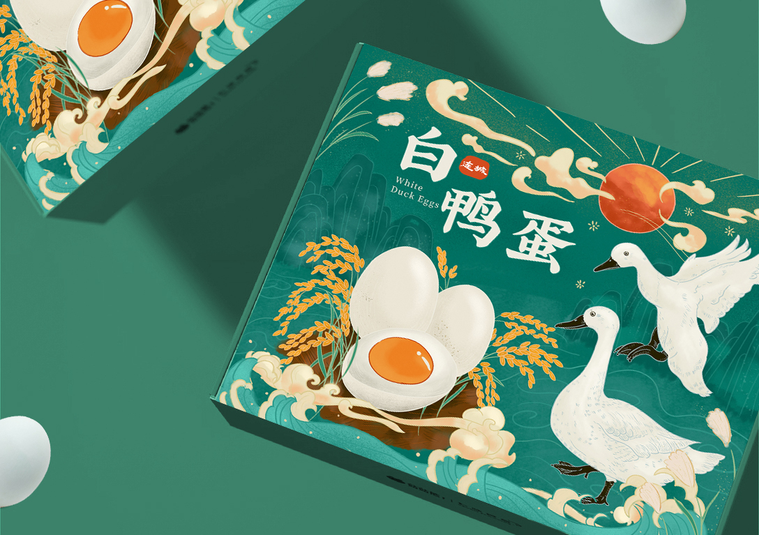 食品插画包装|白鸭地瓜干零食包装设计