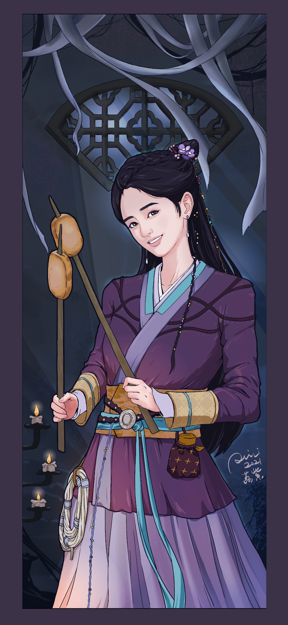 山河令人物插画全家福穆夏风