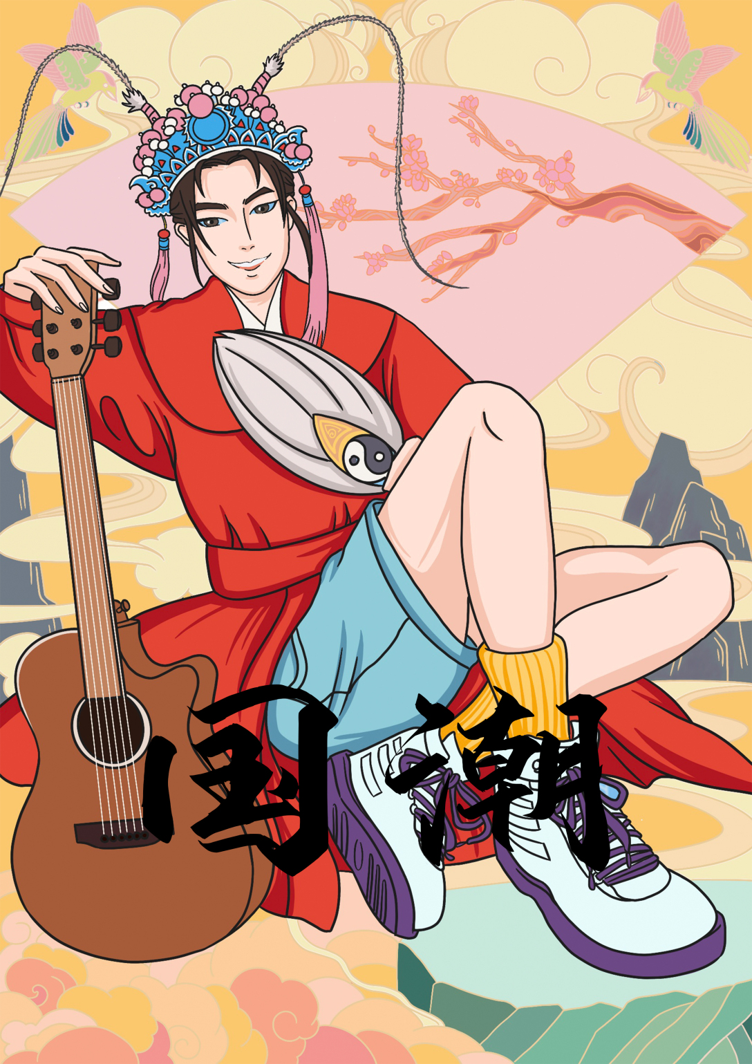 包装设计:本套包装设计以京剧形象特点与海报设计延展而来,对于扑克牌