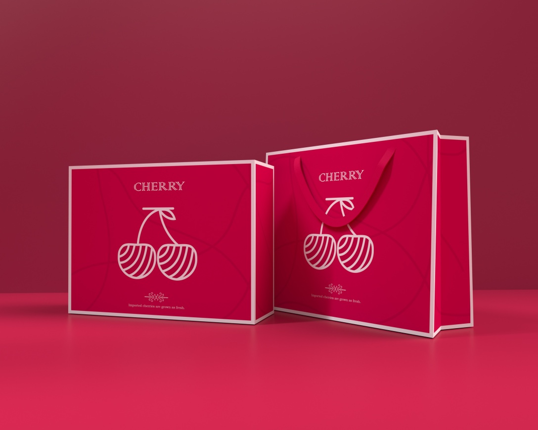 樱桃车厘子包装盒水果通用包装盒超市食品节日礼盒唯美