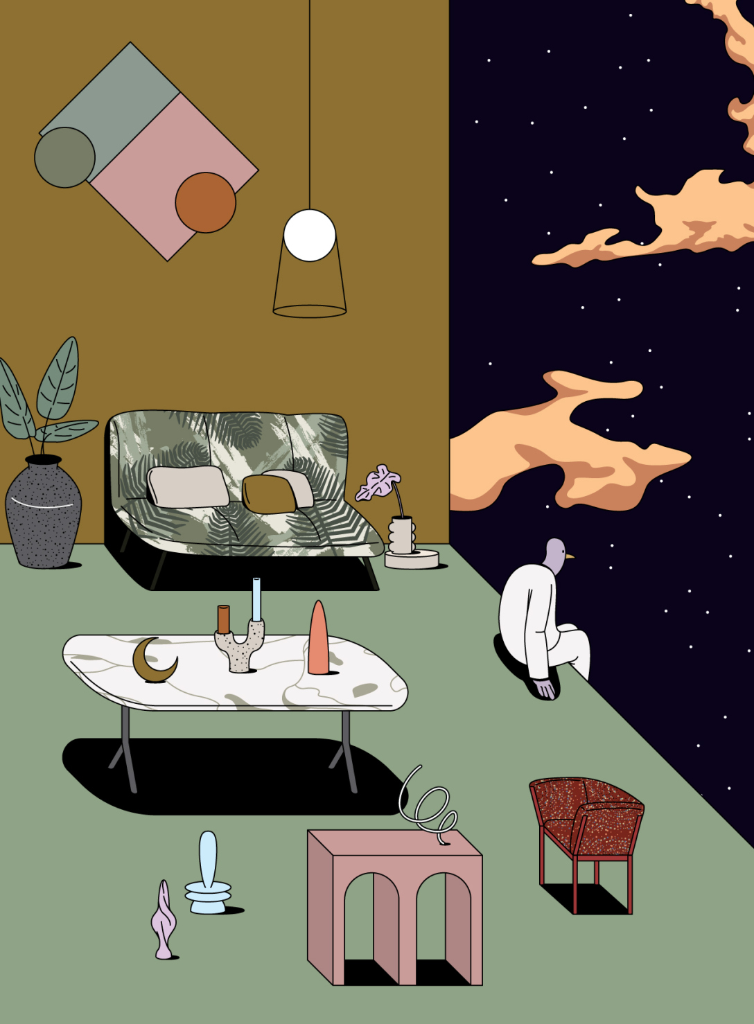 thanawatsakdawisarak创意插画空间舒适