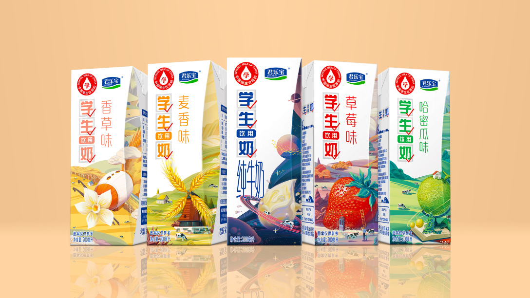 君乐宝xhowbrand学生奶包装设计