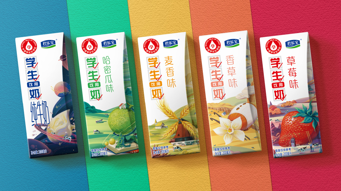 君乐宝xhowbrand学生奶包装设计