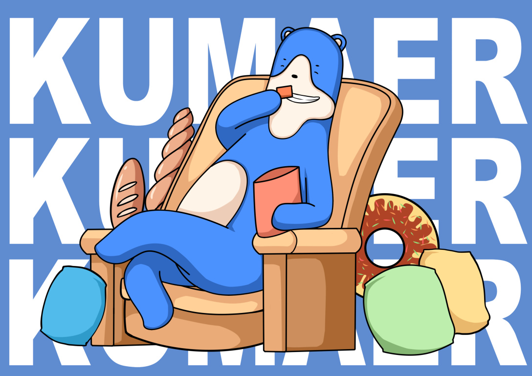 ip形象设计一只贪吃的蓝色熊