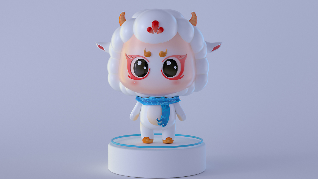c4d建模吉祥物瑞阳羊ip角色