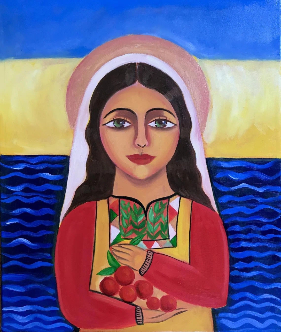 加沙画家马拉克马塔malakmattar在巴勒斯坦作为女权主义者创作