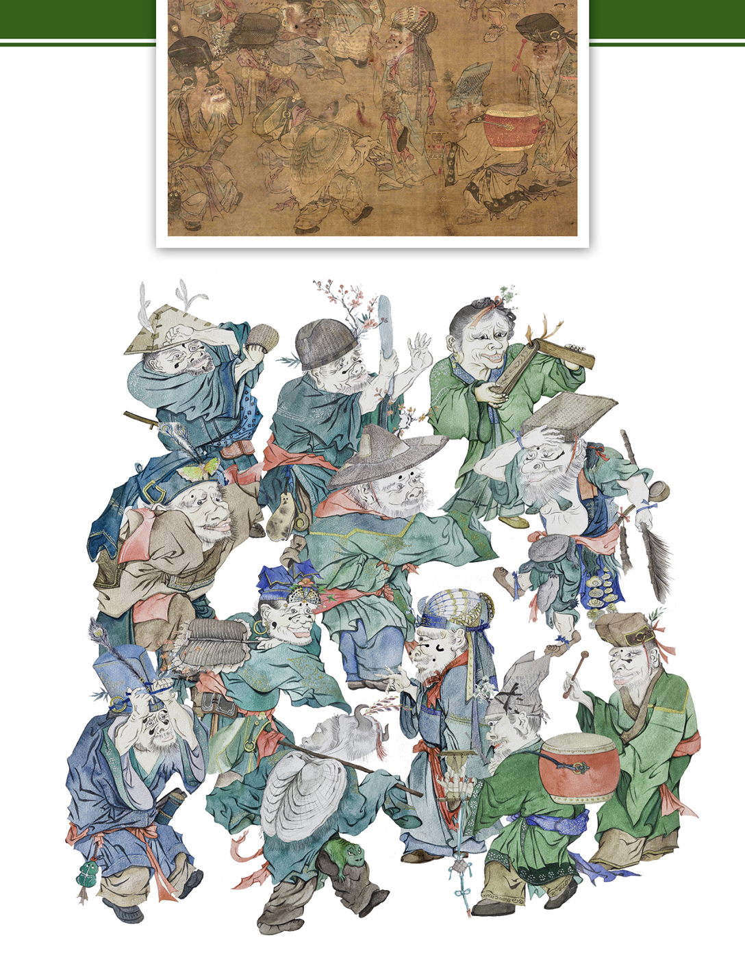 手绘水彩-古画大傩图-古田路9号-品牌创意/版权保护平台