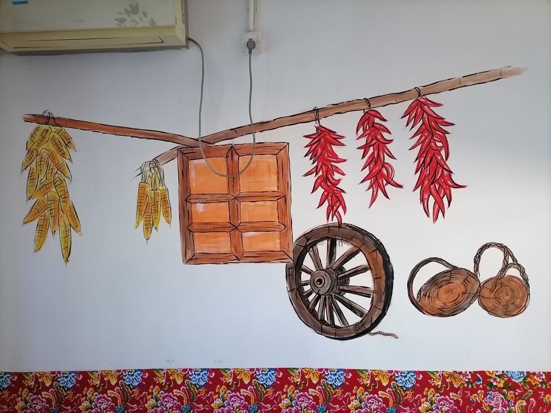 手绘涂鸦农家铁锅炖风俗画