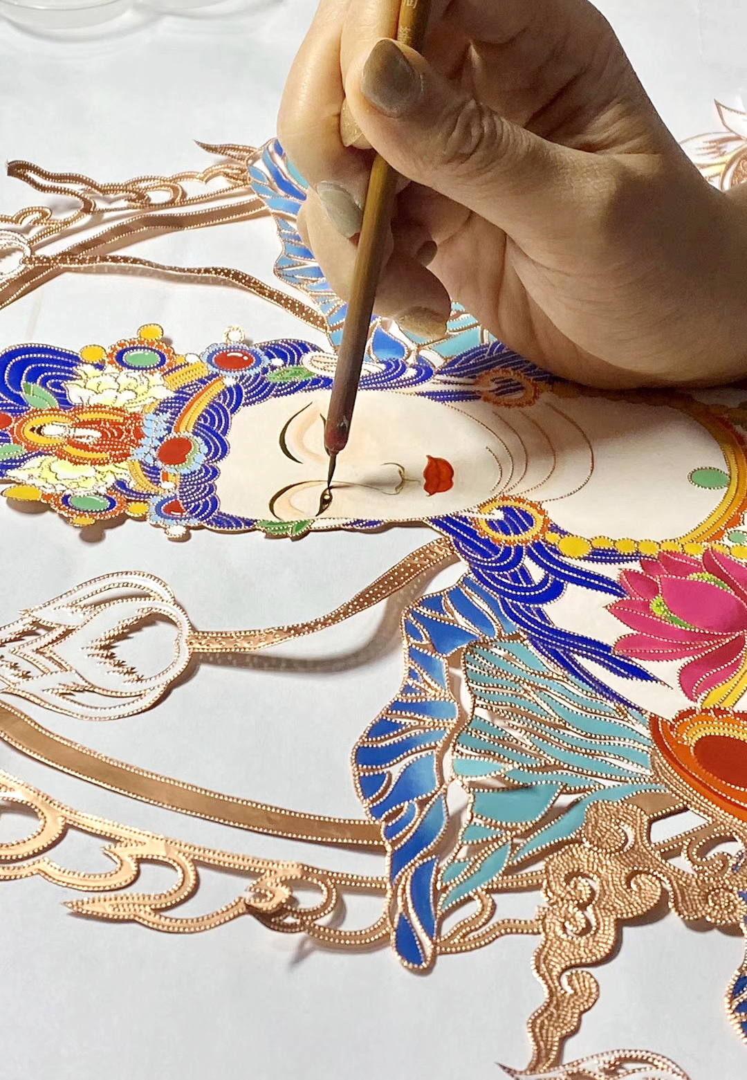 佛山铜凿剪纸水月观音