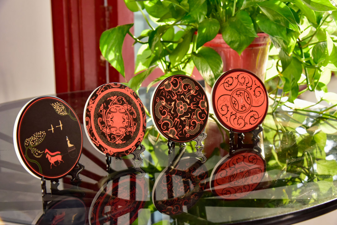 楚文化小夜灯楚式陶瓷杯垫