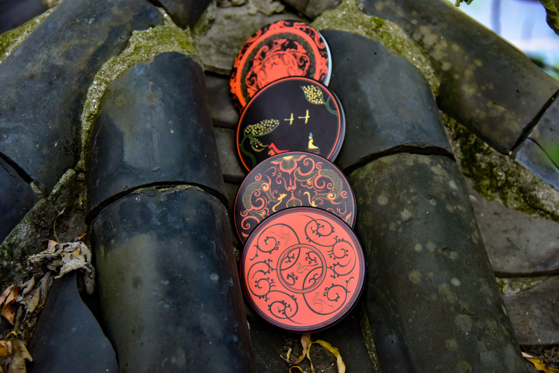 楚文化小夜灯楚式陶瓷杯垫