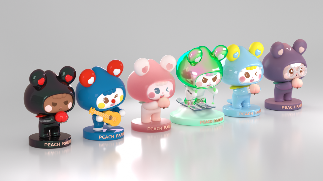 短耳蜜桃兔图案及卡通形象设计-古田路9号-品牌创意/版权保护平台