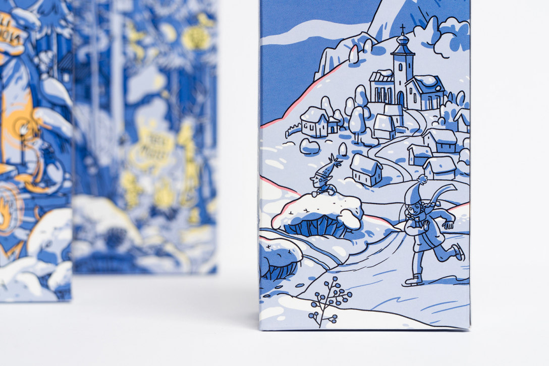 手绘插画牛奶盒包装设计