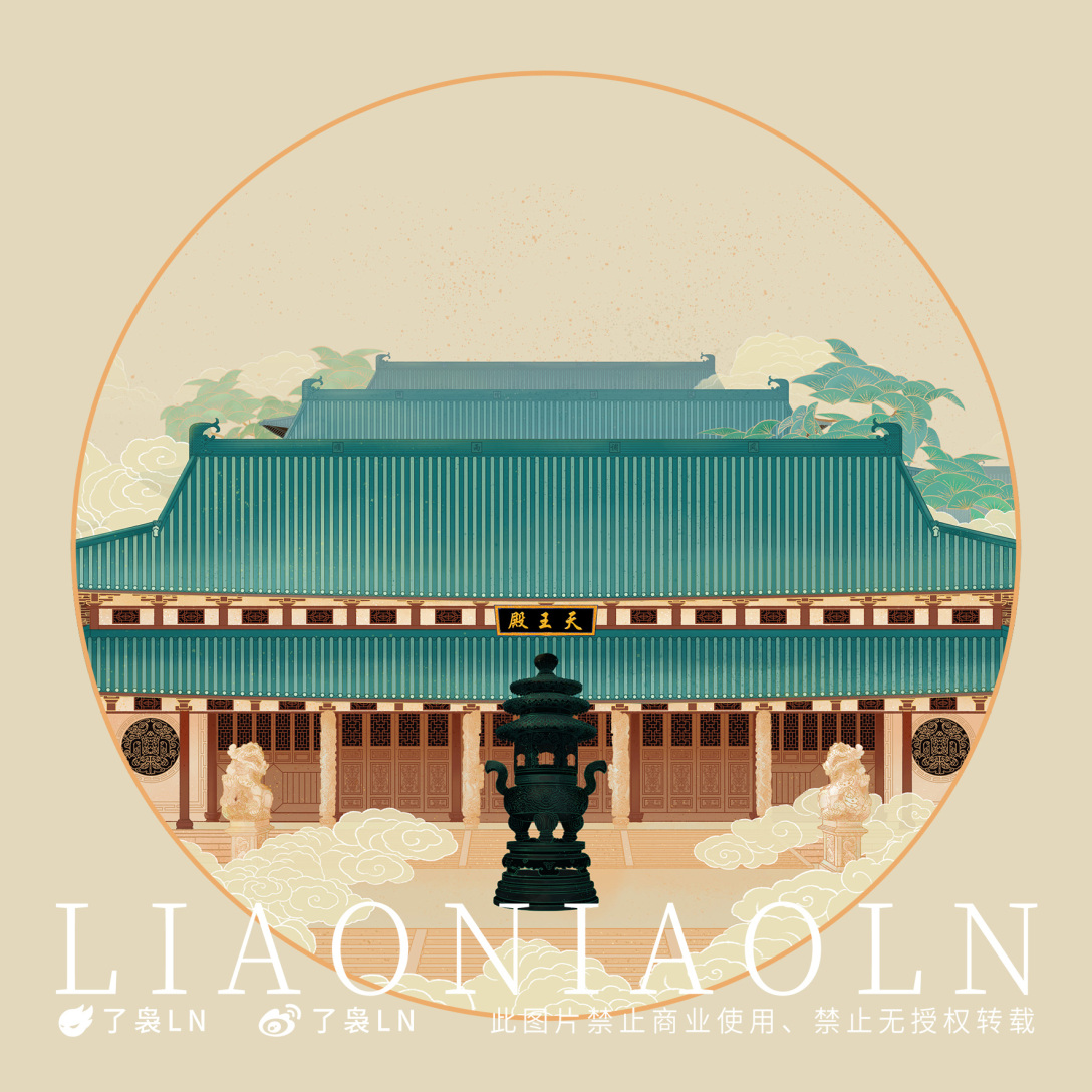 游览万佛寺所画,不包含部分未完成修缮的建筑.