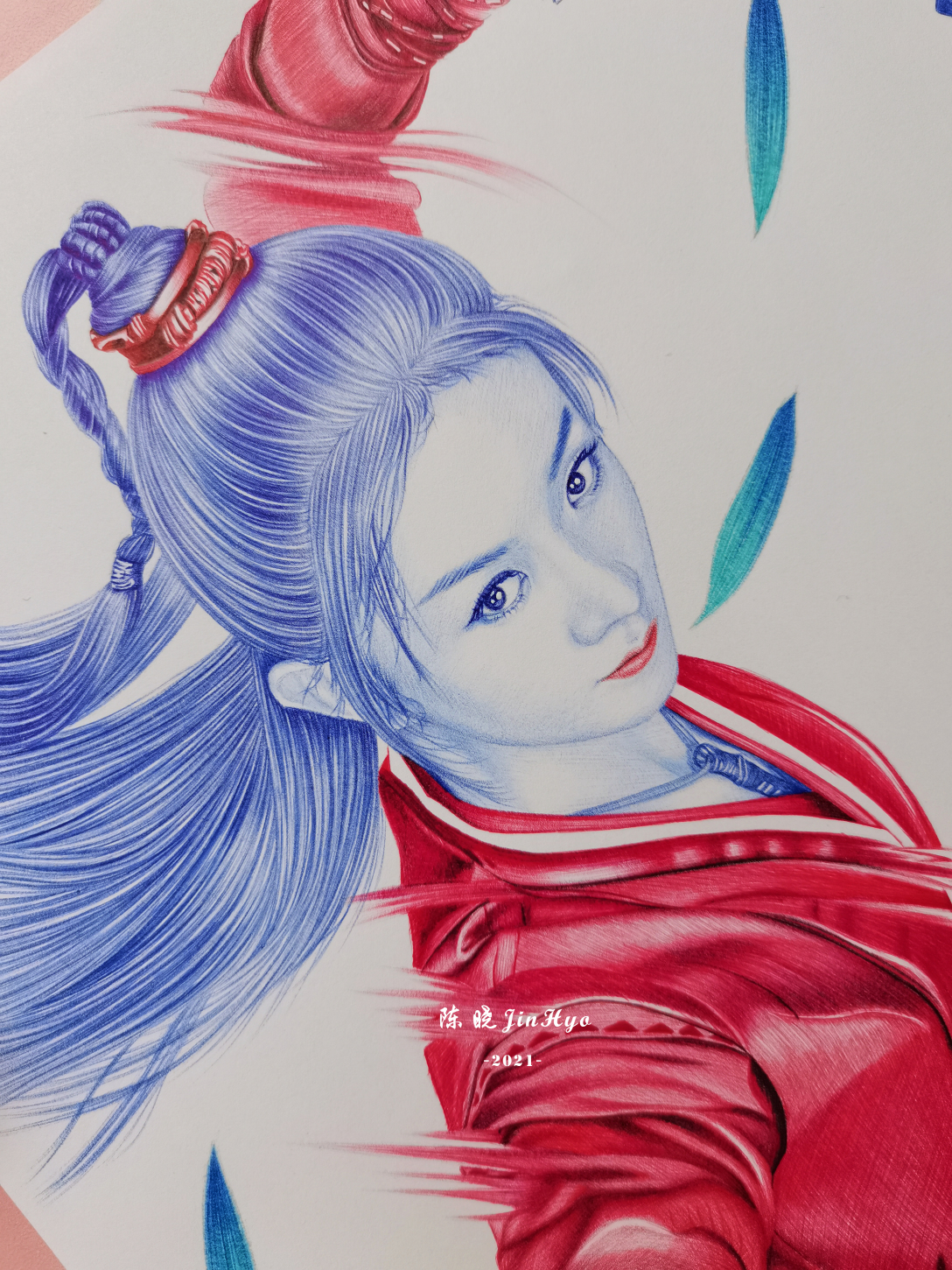 圆珠笔手绘有翡赵丽颖