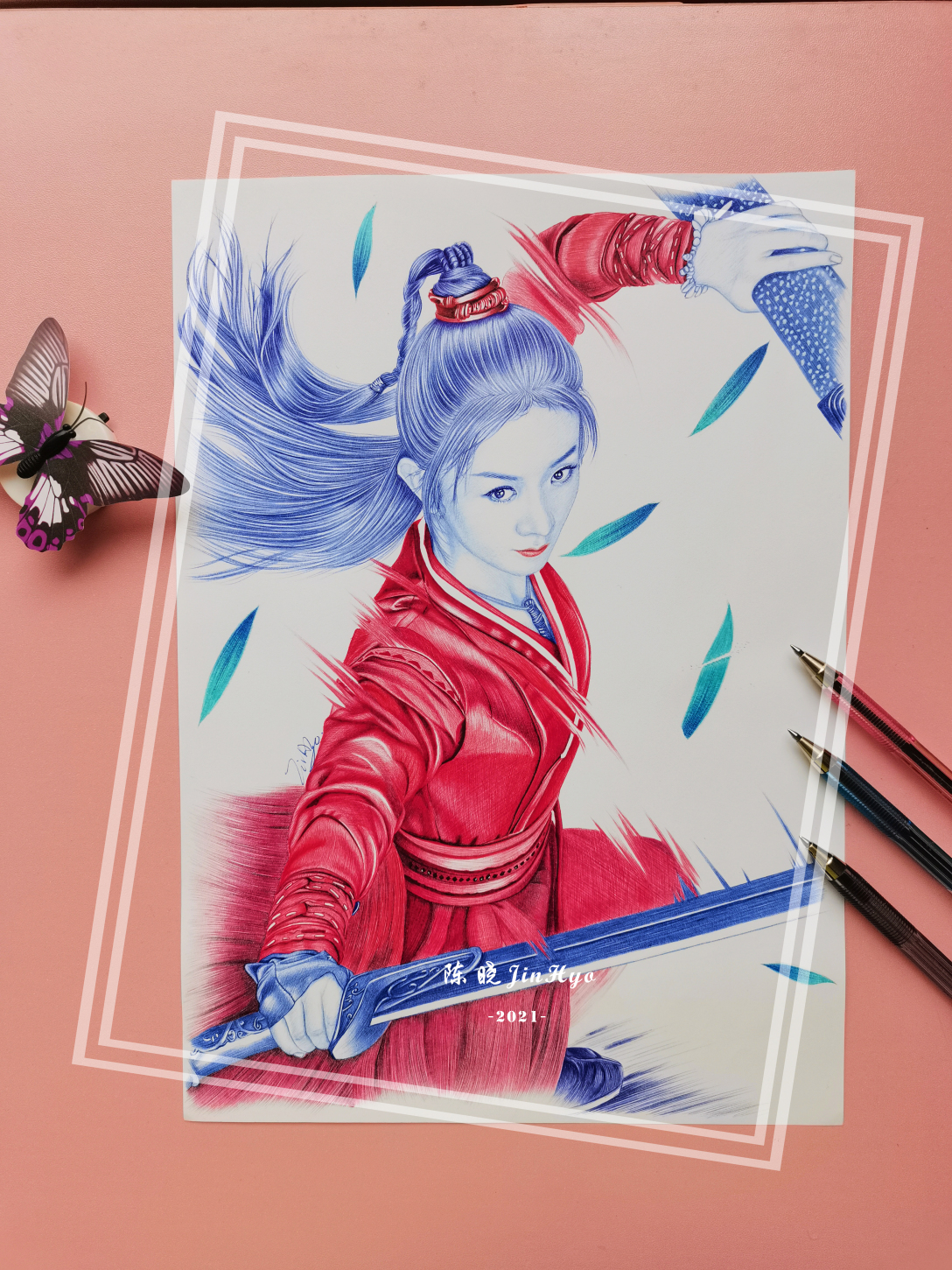 圆珠笔手绘有翡赵丽颖