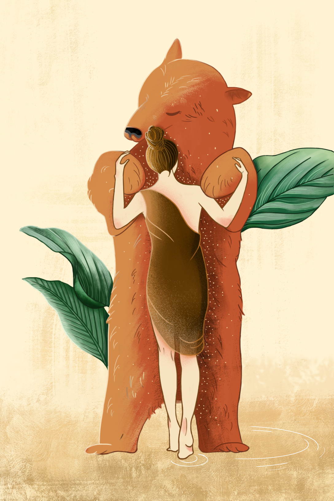 保护环境拥抱大自然插画