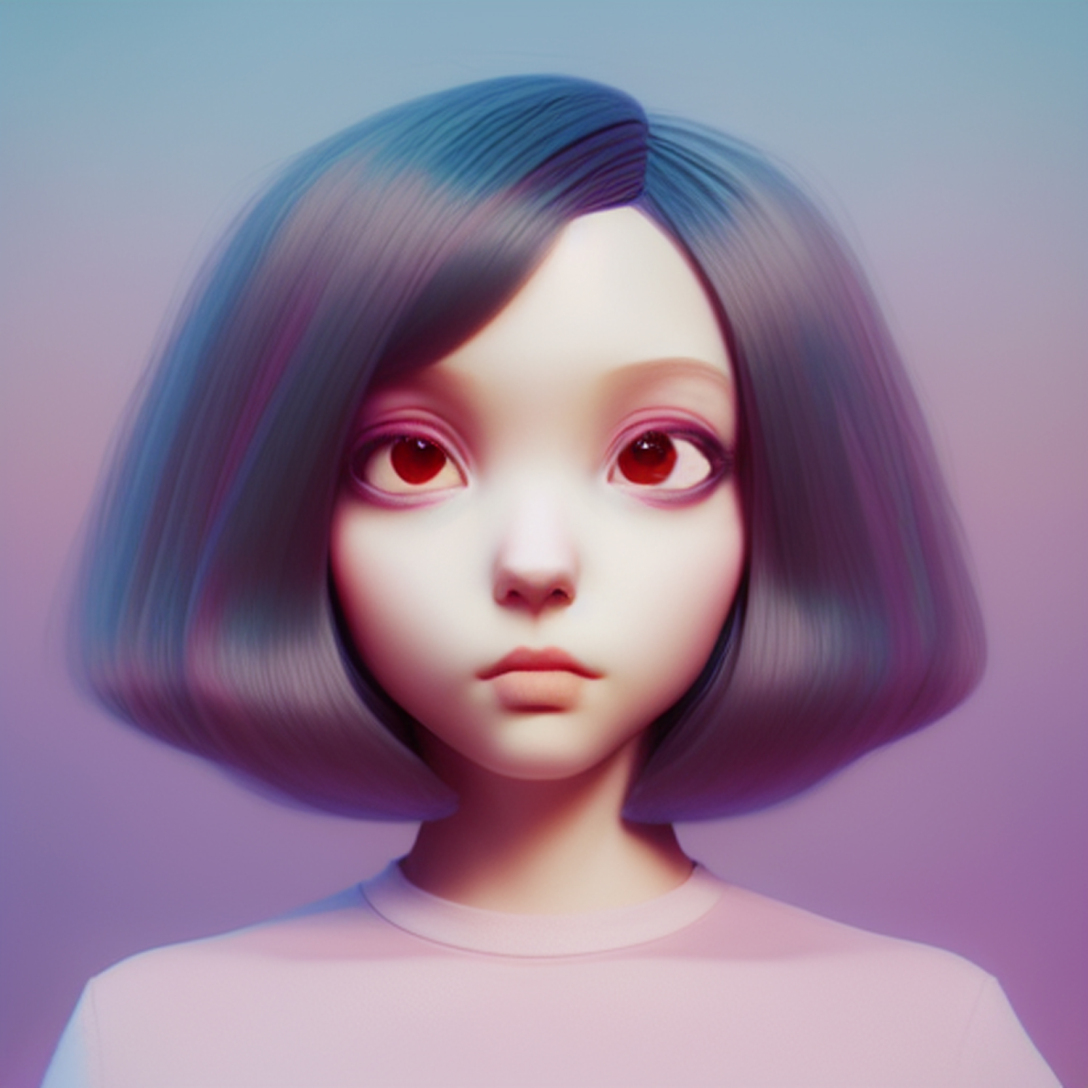 3d皮克斯风格的可爱卡通拟人猫女孩-古田路9号-品牌创意/版权保护平台