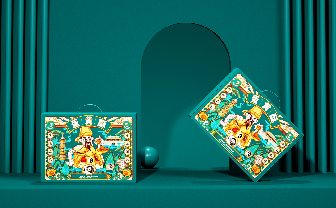 蛋黄酥国潮包装设计-古田路9号-品牌创意/版权保护平台