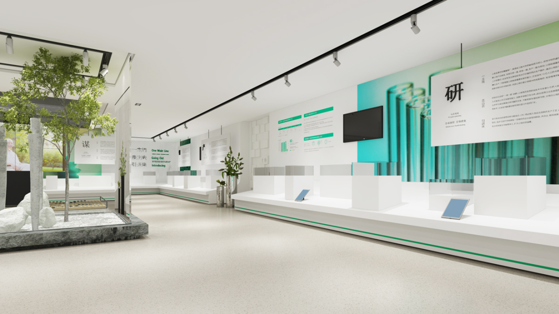 泰恩康医药品牌集团总部文化墙设计展厅设计装修