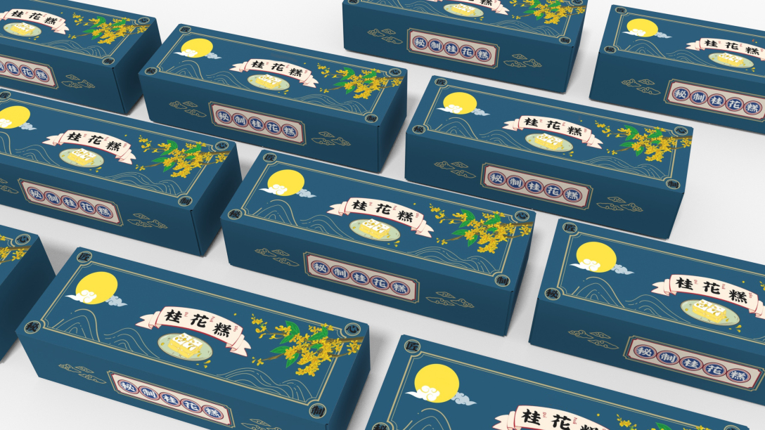 桂花糕包装盒设计-古田路9号-品牌创意/版权保护平台