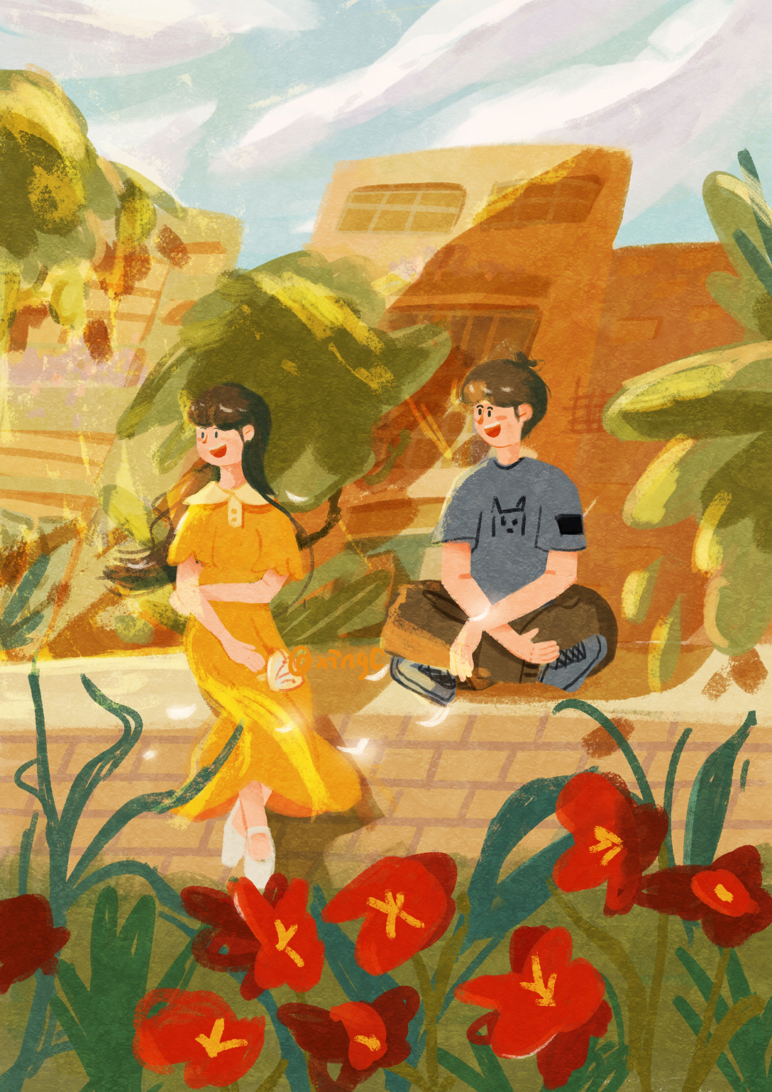 情侣系列插画9张合集