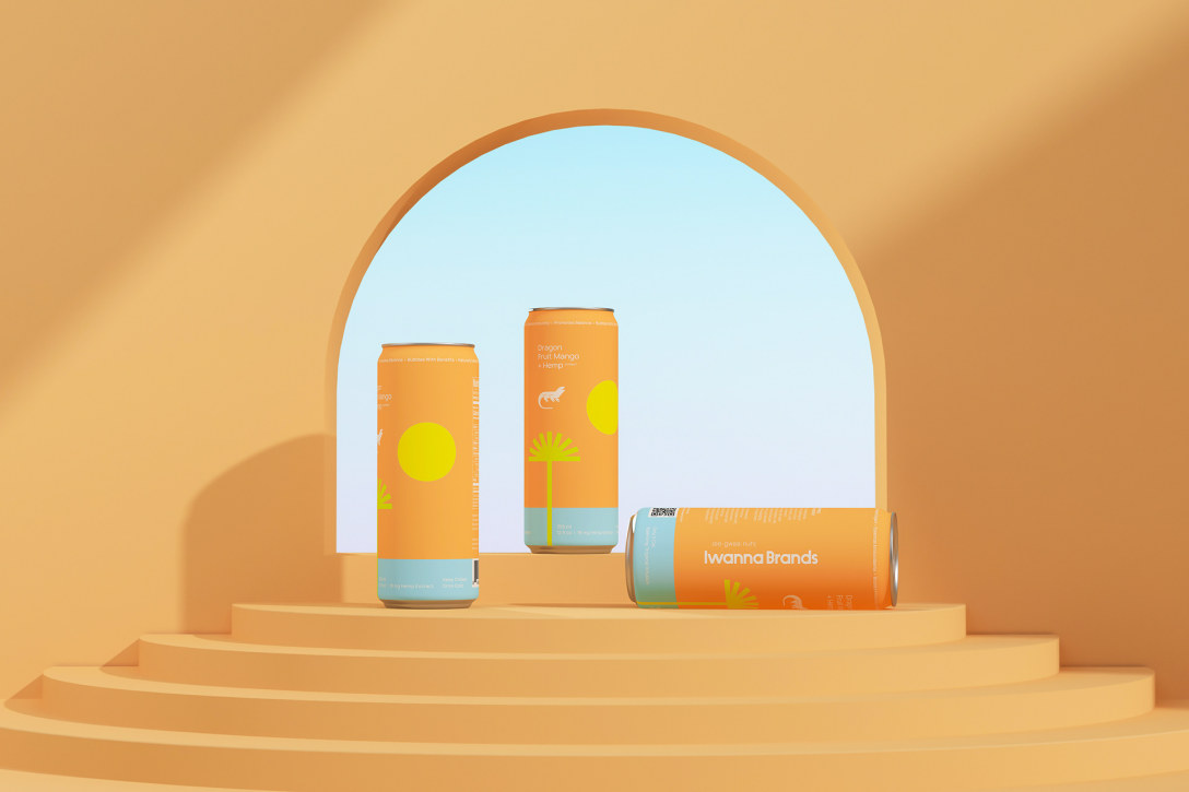 饮料包装设计易拉罐包装小清新配色