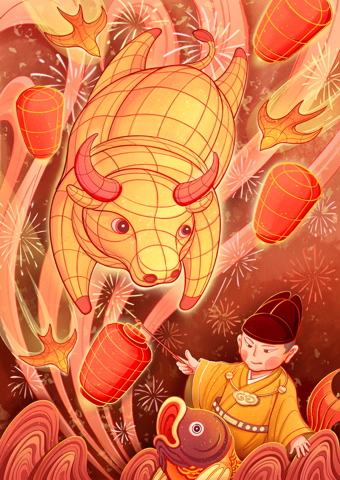 牛年新春插画系列