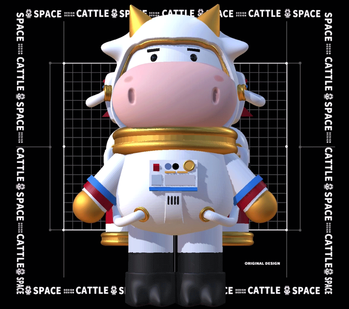 牛年ip吉祥物太空牛ip形象设计