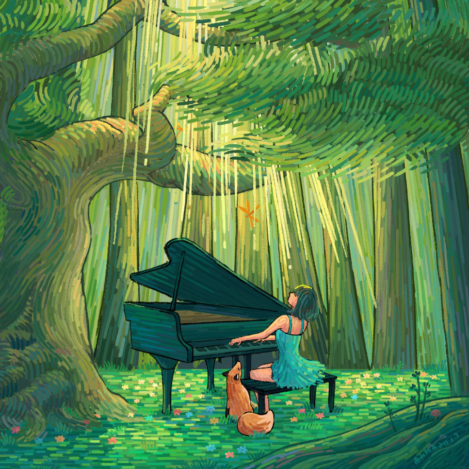 钢琴之森林/雀舞-古田路9号-品牌创意/版权保护平台