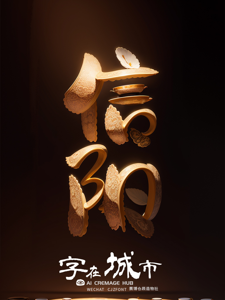 ai创意字设计字在城市之信阳