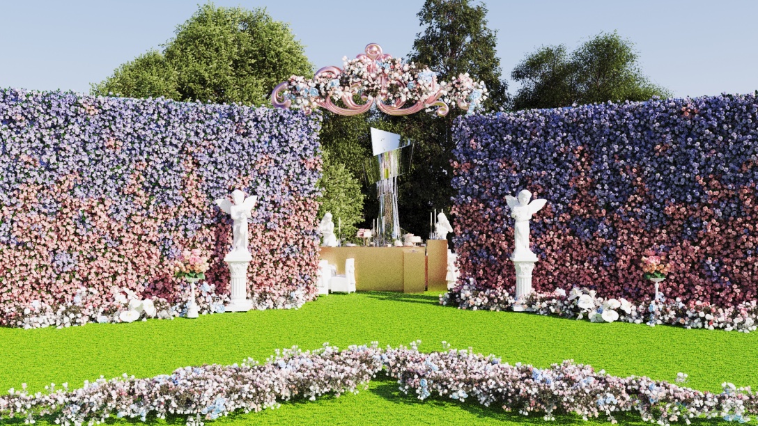 户外花墙婚礼设计