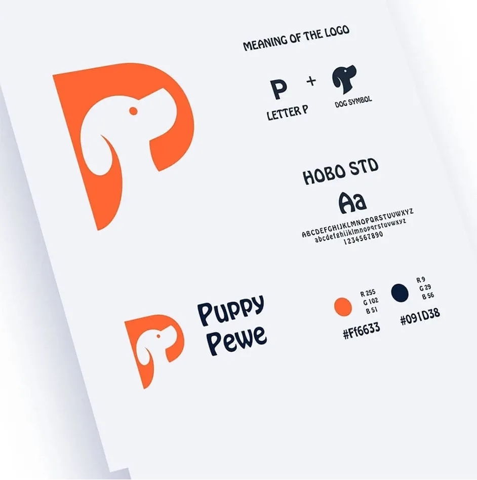 28个不同形状和字母组合成logo