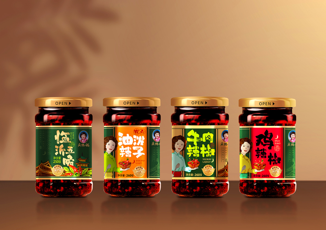 兵妈妈辣椒系列食品包装设计