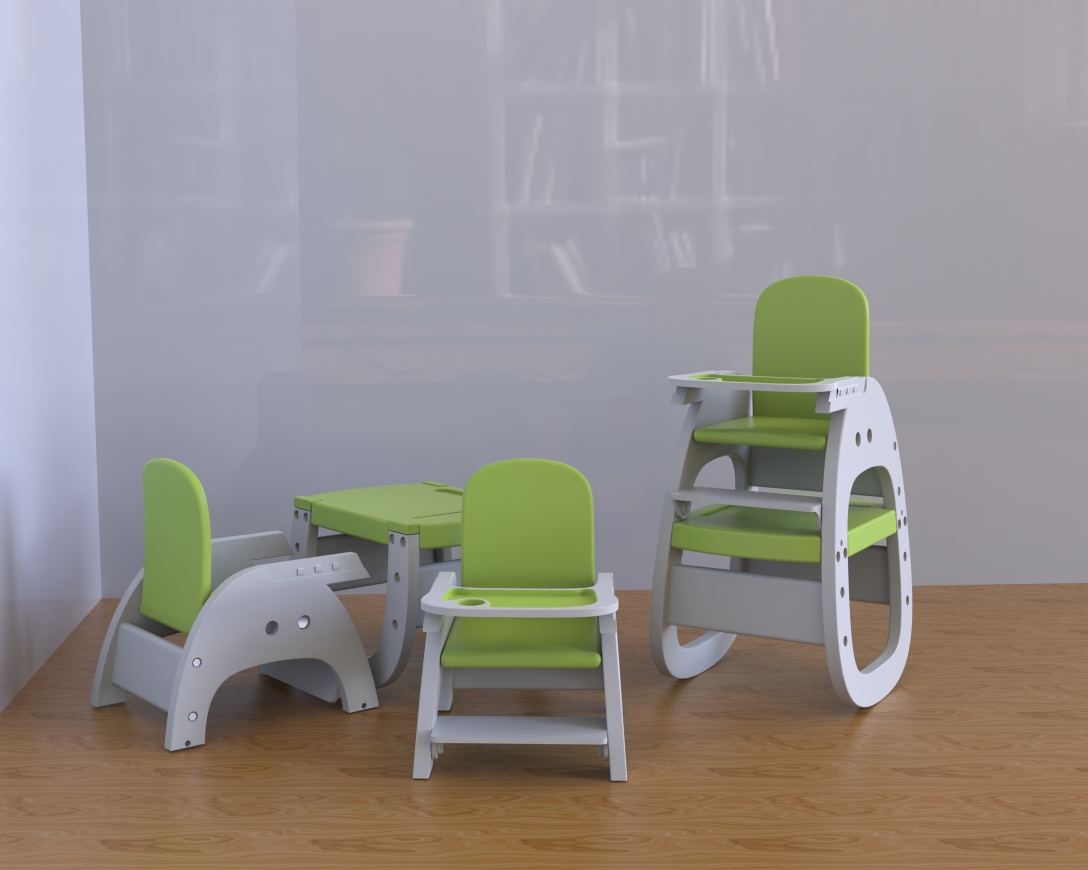 儿童多功能成长型桌椅