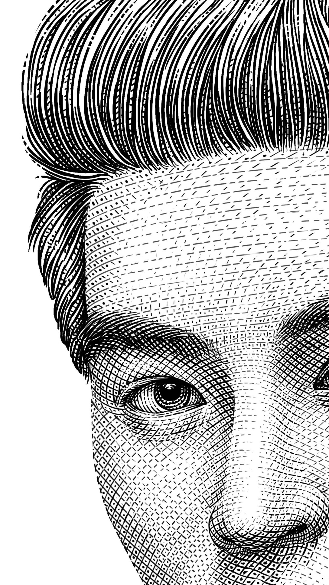 铜版画手绘人物肖像