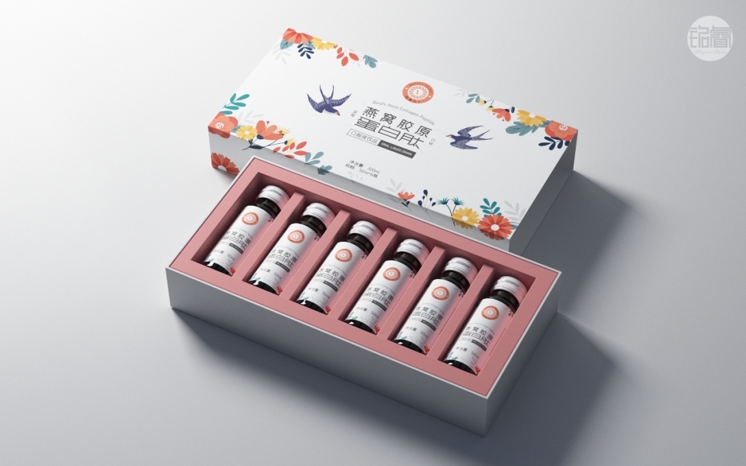 燕窝胶原蛋白肽口服液饮品包装设计08刘益铭原创作品