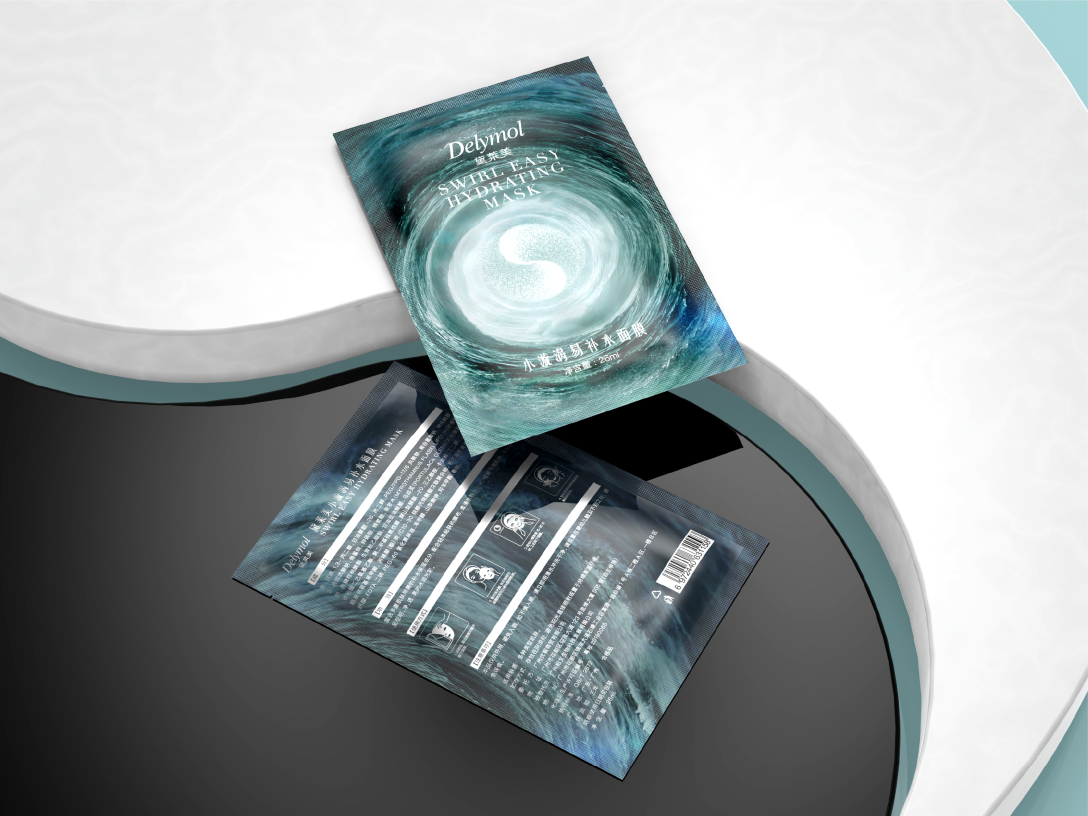 从不营销包装设计黛莱美小漩涡易补水面膜