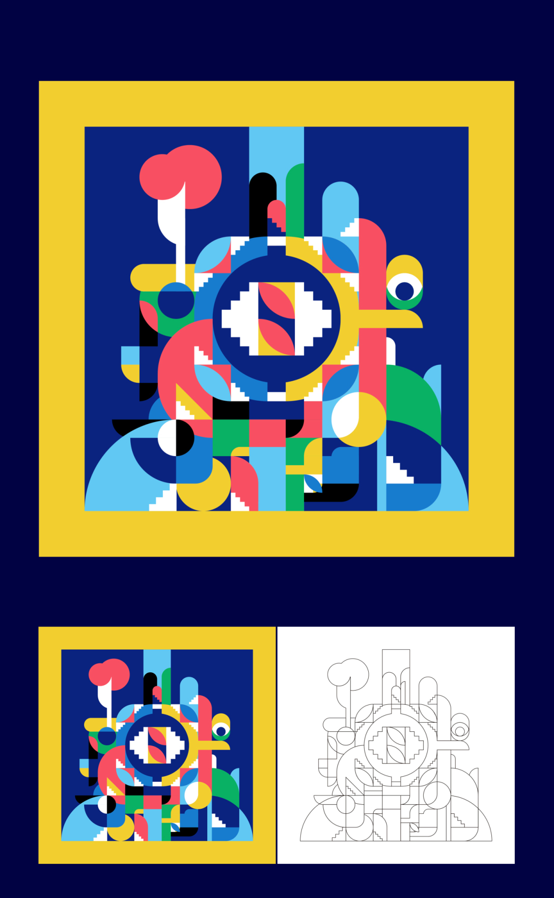 几何图形抽象插画系列作品集2021