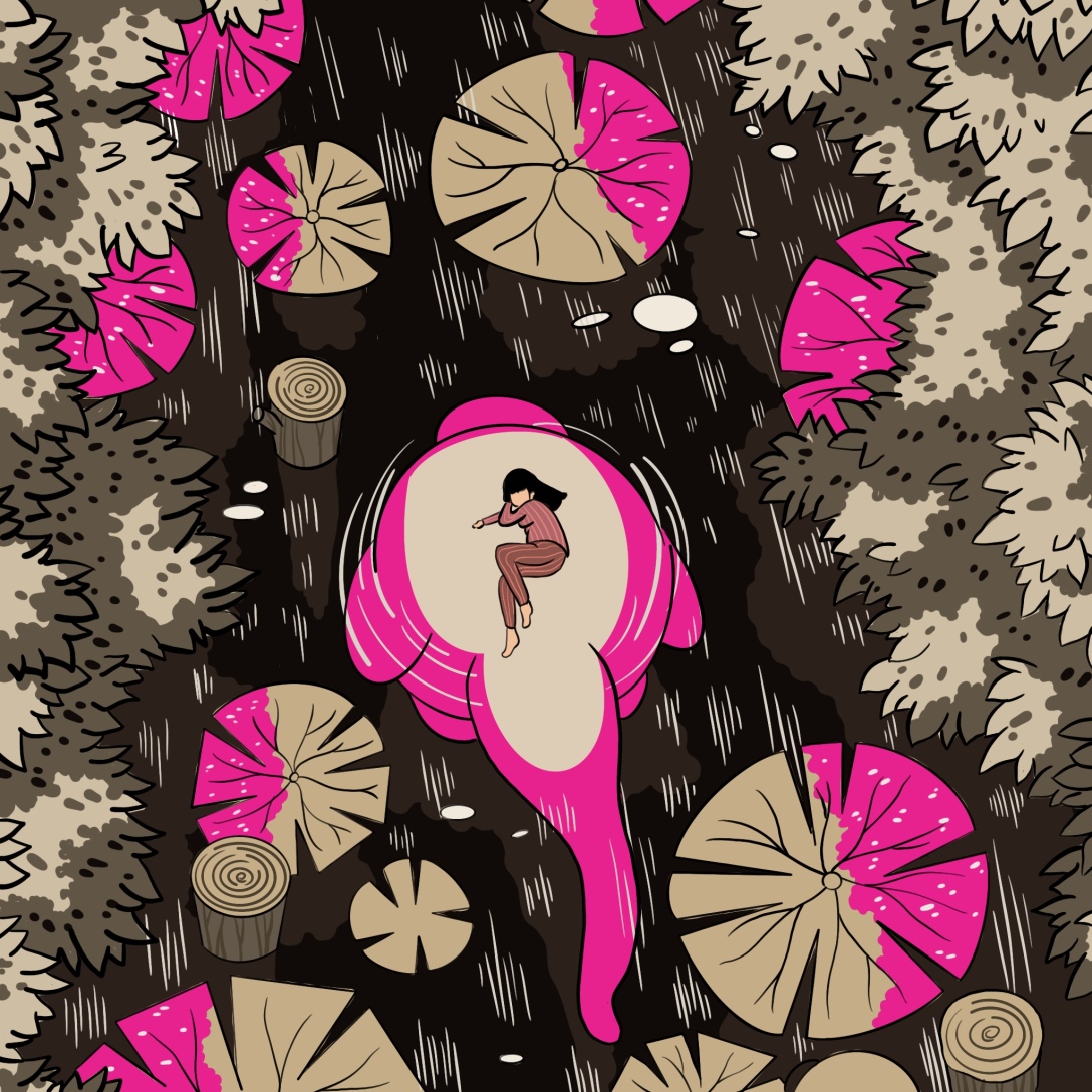 《坠》——抑郁症主题插画设计-古田路9号-品牌创意/版权保护平台