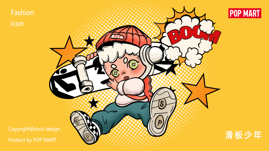 泡泡玛特熊猫热潮系列ip插画延展