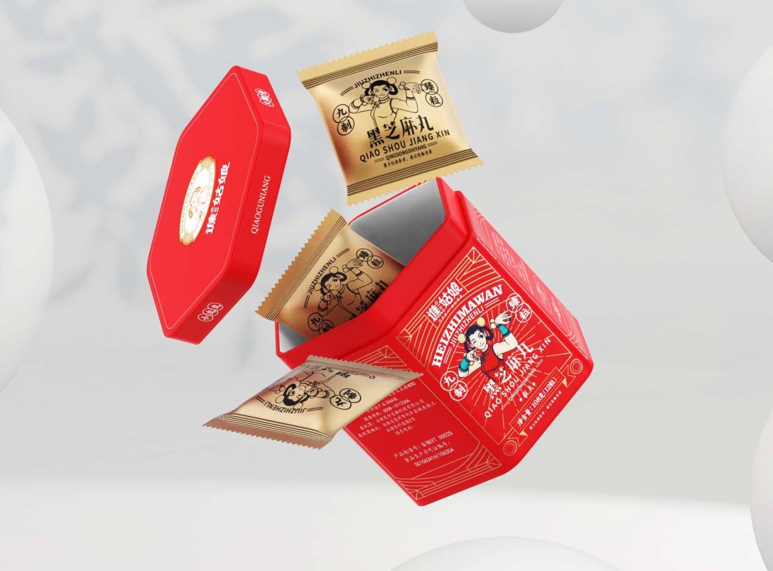 谯姑娘黑芝麻丸包装设计