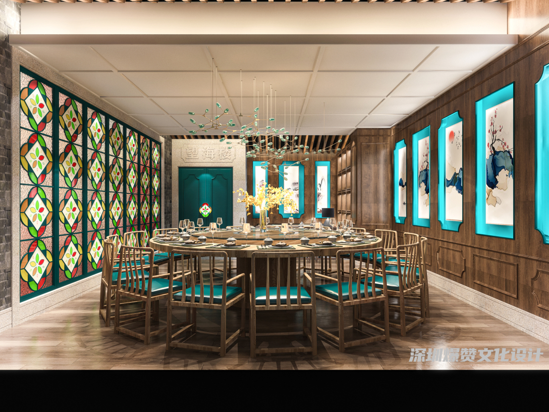 以这个城市符号为主题结合新派中式风格,在运用岭南元素还保留相对的