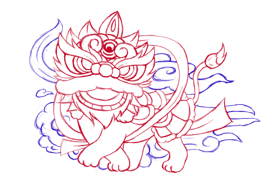 ai插画 | 国潮醒狮-古田路9号-品牌创意/版权保护平台