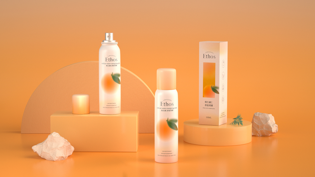 维c修复喷雾面膜包装设计