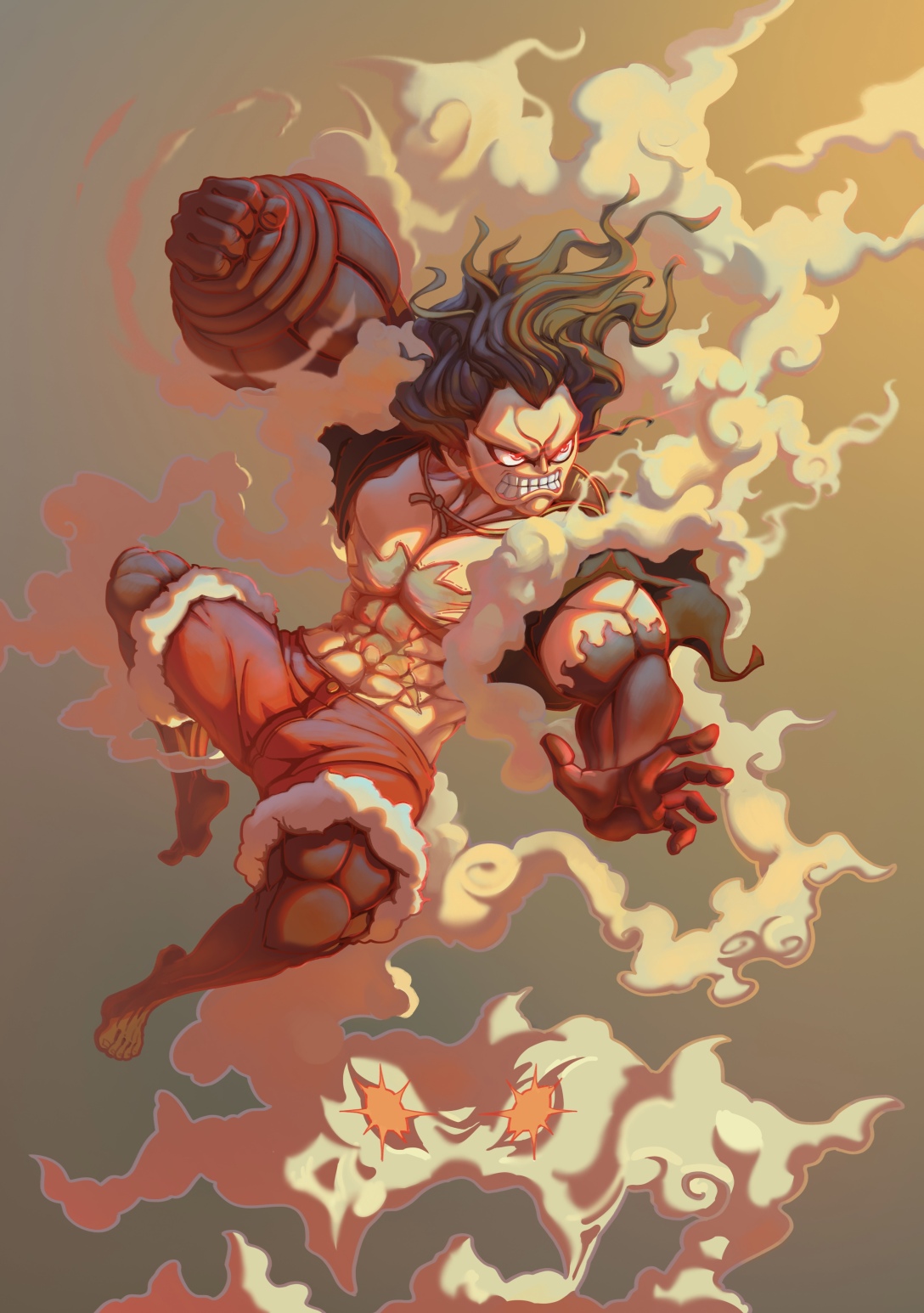 海贼王四档蛇人路飞原画-古田路9号-品牌创意/版权保护平台