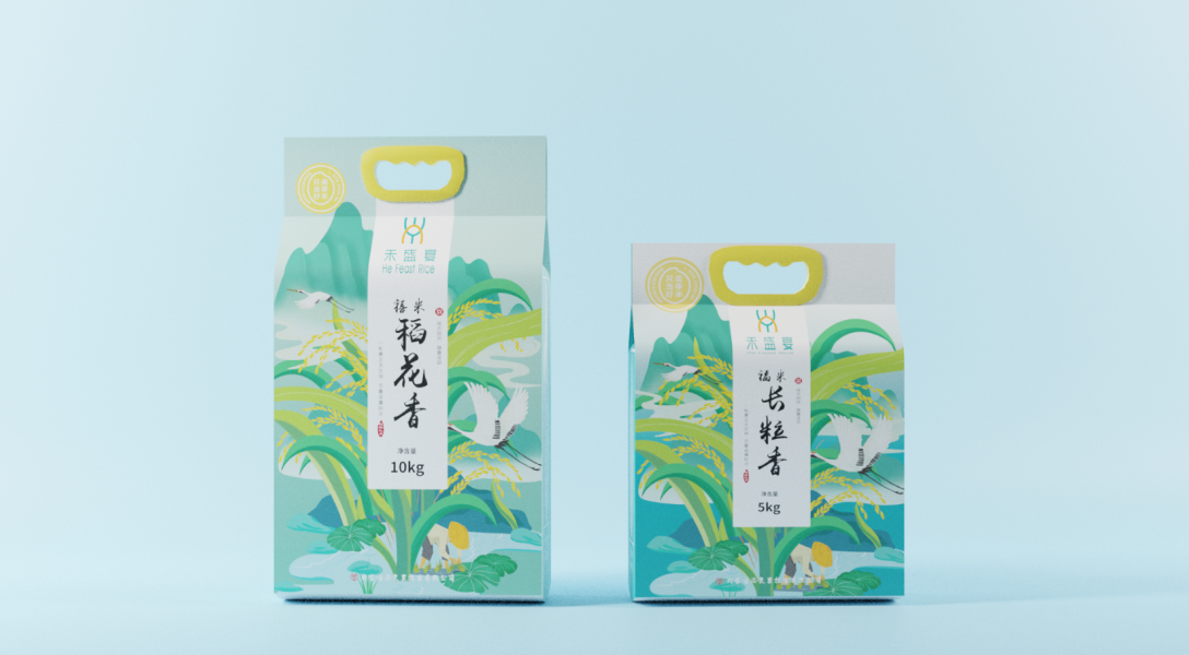 hefeastsice禾盛宴大米国潮包装设计